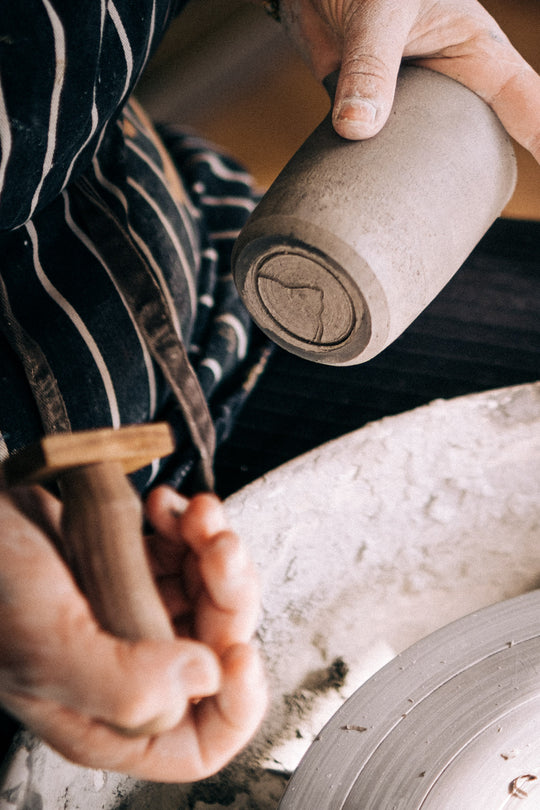 Handmade pottery production process