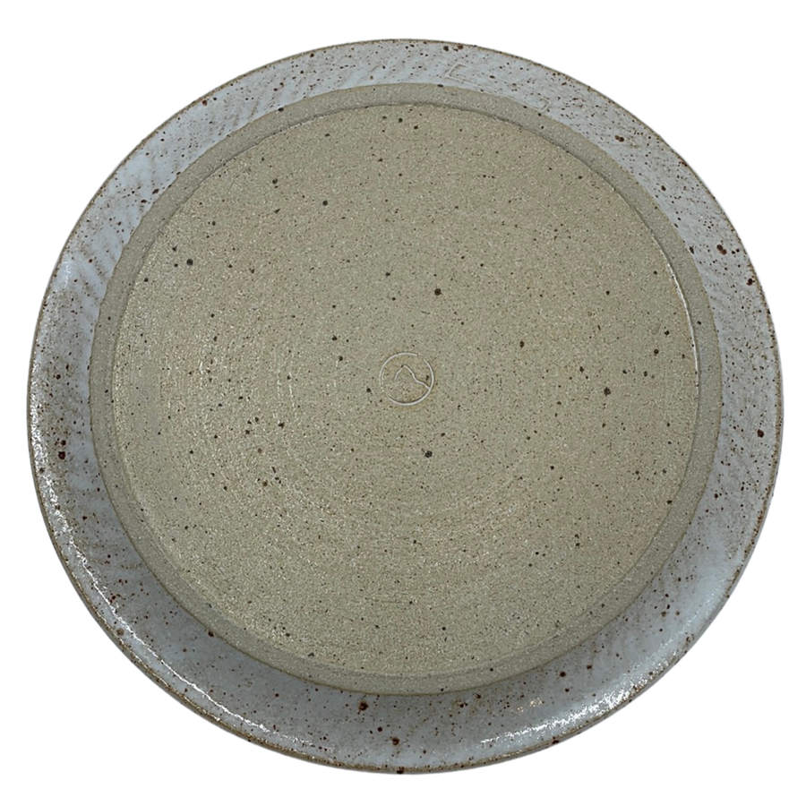 Large Plate white dotted