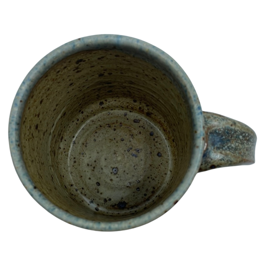 Blue woodfired cup