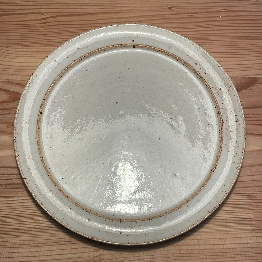 Large white dotted serving plate